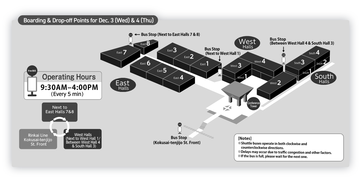 Boarding & Drop-off Points for Dec.3(Wed)&4(Thu)