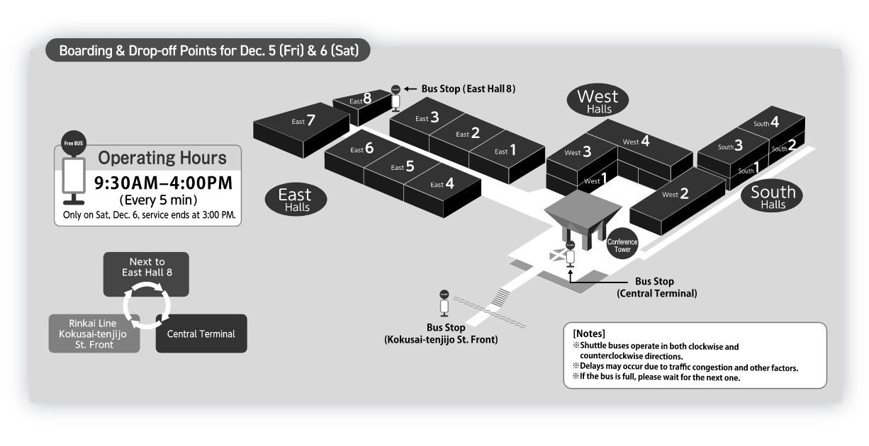 Boarding & Drop-off Points for Dec.5(Fri)&6(Sat)